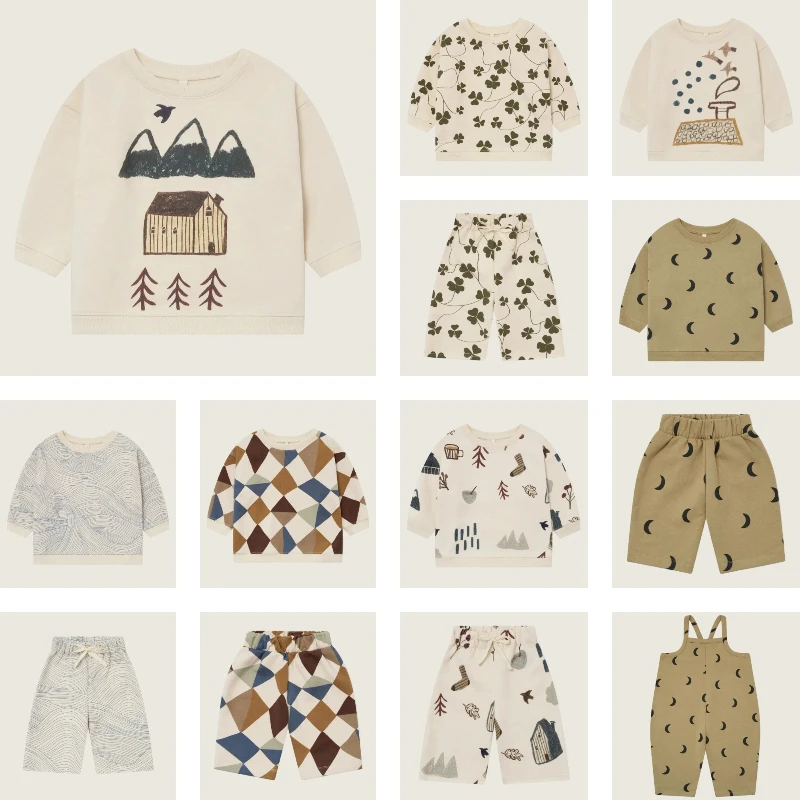 

25 осенне-зимних флисовых детских хлопковых флисовых толстовок и брюк OZ серии Graffiti, повседневные костюмы для мальчиков и девочек