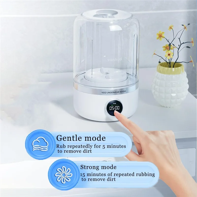 

ABRS-Underwear Washer Rechargeable Cordless Mini Washing Machine, Laundry Cup For Bra, Underwear, Socks, Baby Clothes