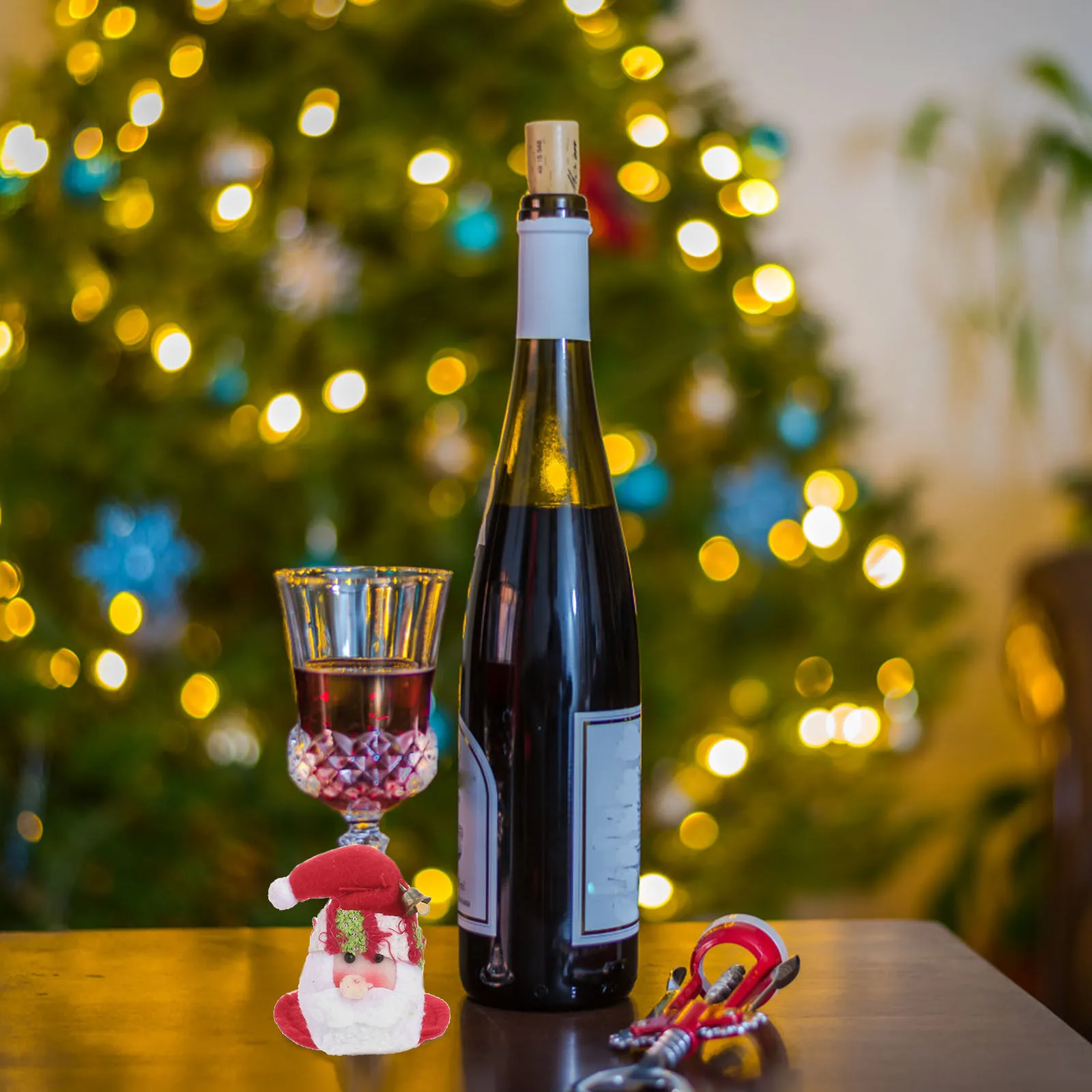 

3pcs Christmas Themed Drink Coasters Red Wine Glass Cup Mat Cloth Non-Slip Table Placemat Home Coffee Shop Restaurant Hotel