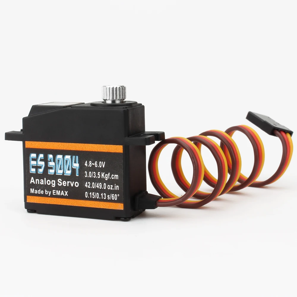 Servo Analógico EMAX ES3004 17g 3.5kg 0.13s 23T com Engrenagem de Metal para Aeromodelos RC (Versão Atualizada do ES3104)