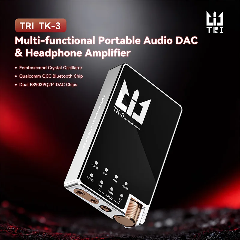 

Портативный усилитель для наушников TRI TK3 – два чипа ES9039Q2M, DSD512, аккумулятор 5000 мАч для Hi-Fi аудио