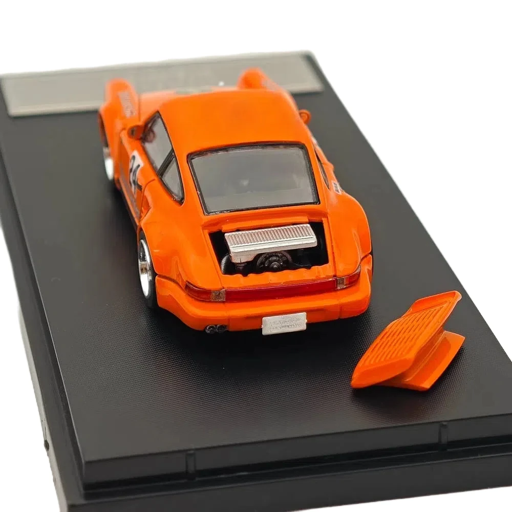 1:64 Master 930 911 Turbo Black Bird cubierta abierta motor Diecast juguetes modelos de coches regalos de colección