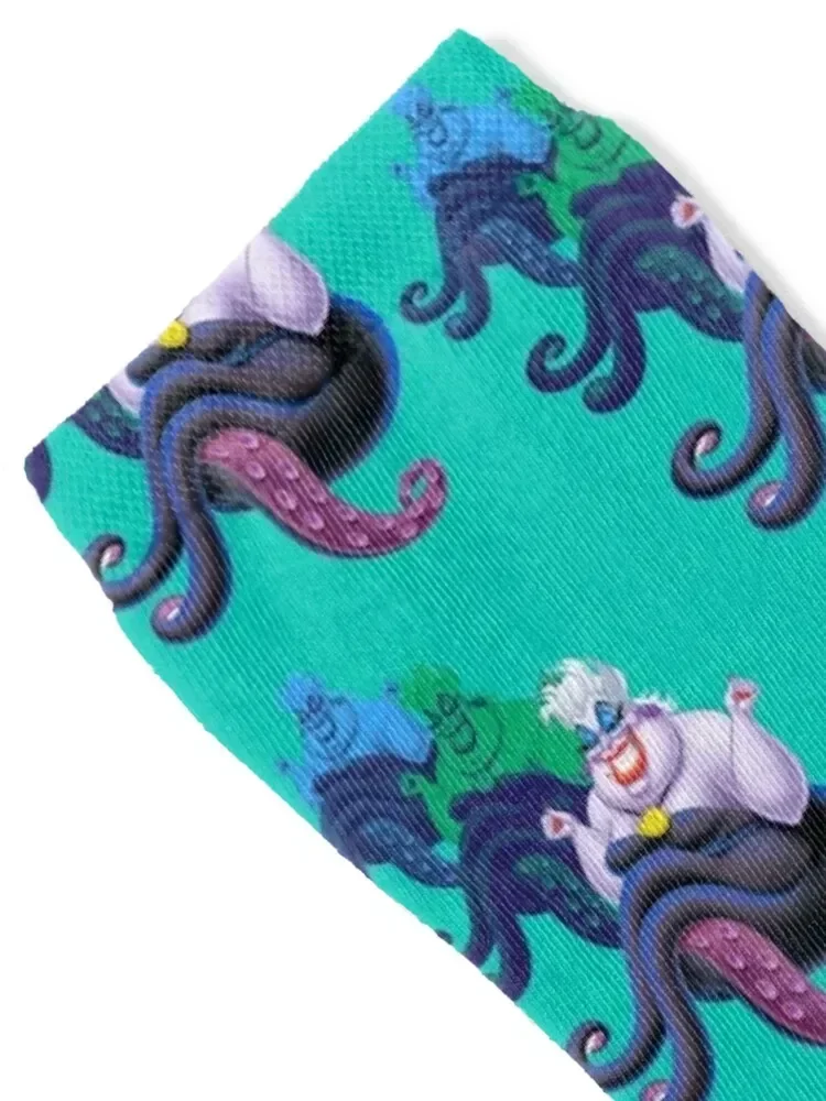 Three Colors of the Octopus Sea Witch Pop Art (with Ocean Blue Background) Socks Wholesale funny gift Woman Socks Men's