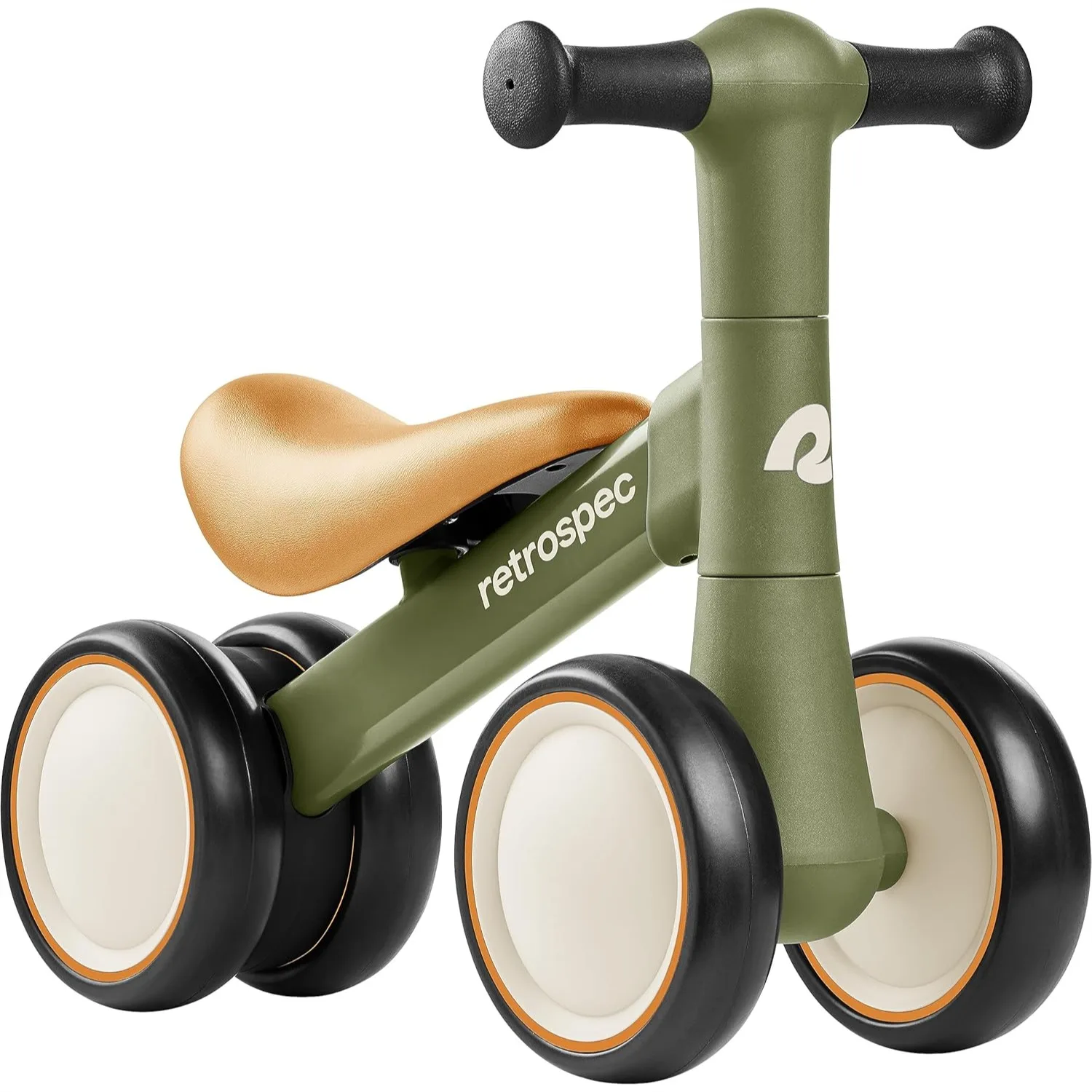 

Baby Balance Bike with 4 Wheels, Safe Learning Toy for Ages 12-24 Months, Scratch-Resistant Indoor Outdoor Toddler Riding Toy