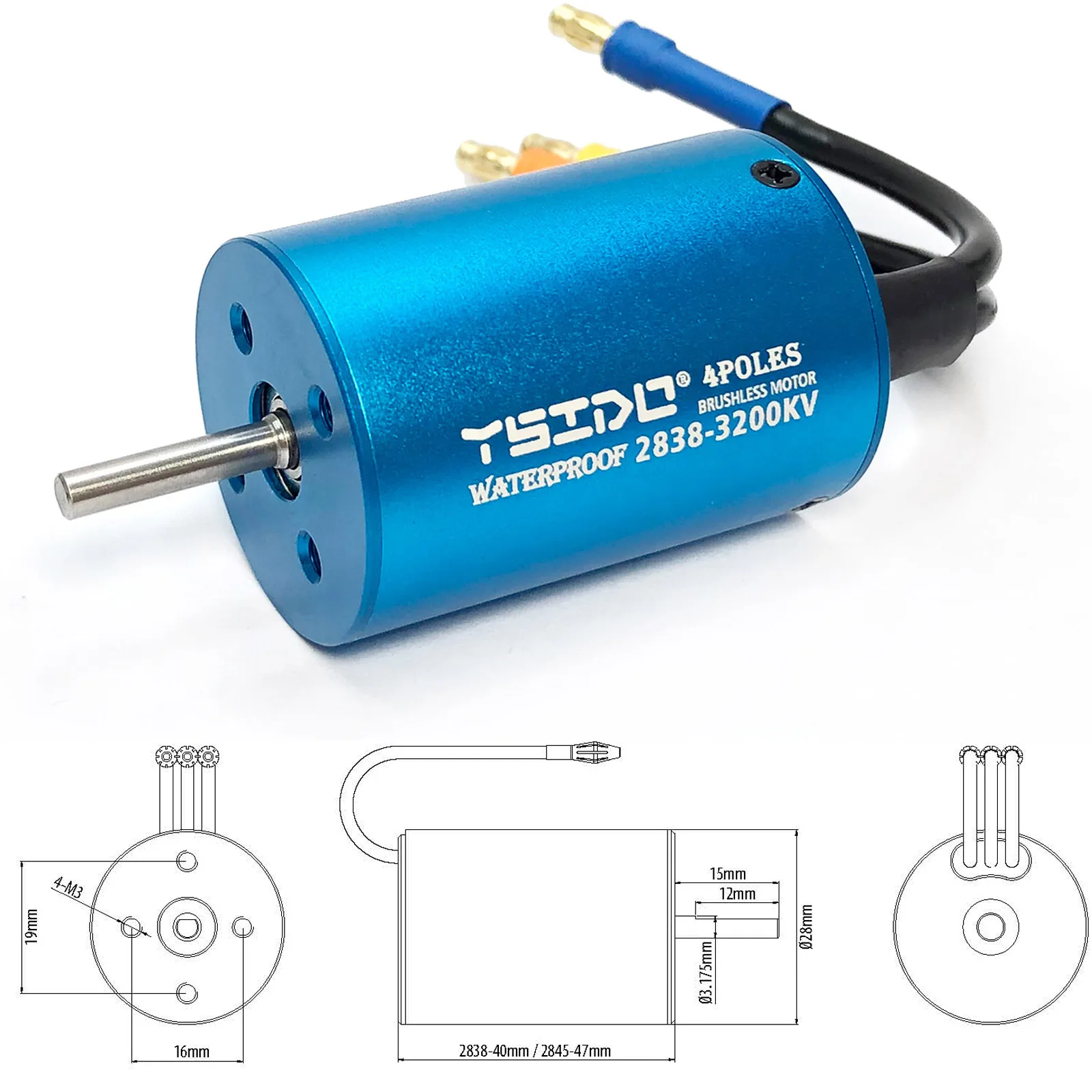 Topyond Moteur Sans Balais RC S2845 2800KV + ESC 35A Étanche - Combo Haute Performance