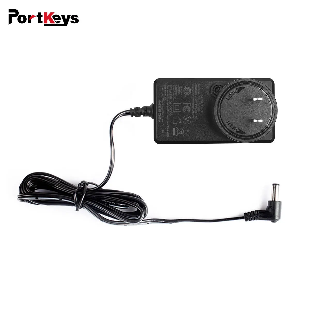 

PortKeys 12V-2A-DC Power Adaptor with US Standard Aviation Connector for PT5/PT5 II/PT6 12V2000MA