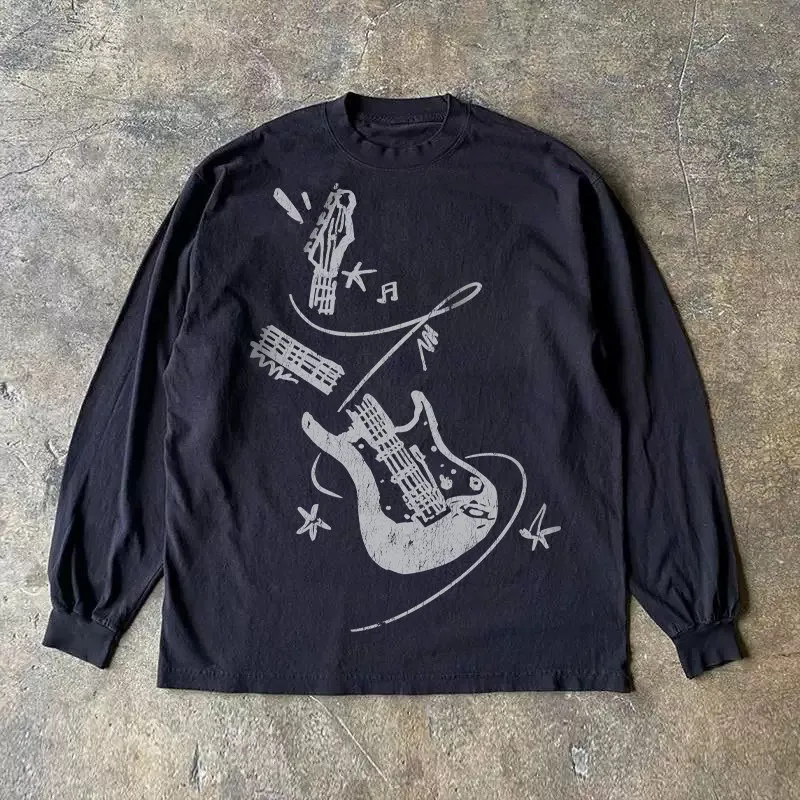 Heavyweight 310gsm Pure Cotton Long Sleeve American Retro Oversize Streetwear Versatile Comfortable Fit round Neck T-Shirt