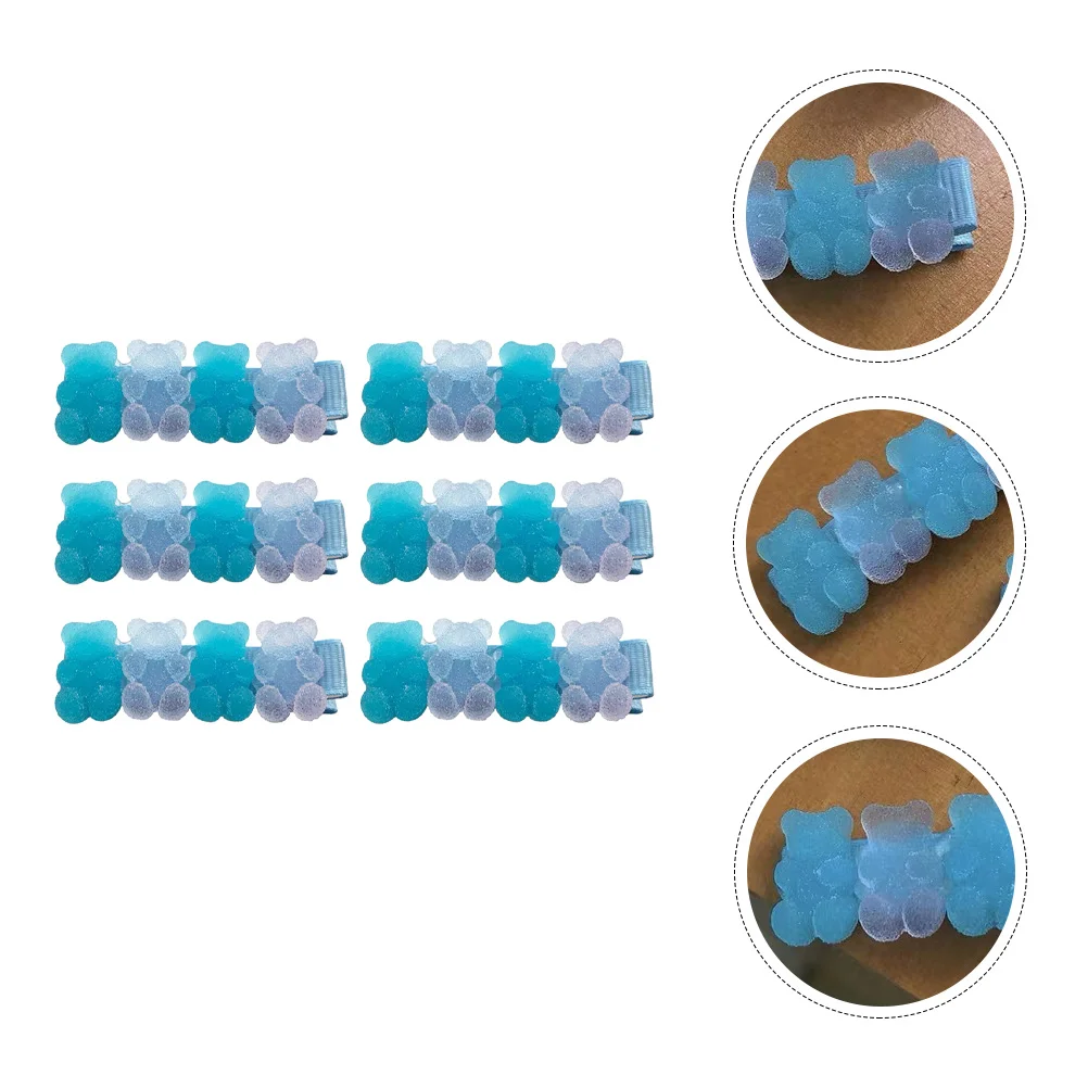 6 Pcs Gummy Bear Hair Clip Hairstyling Pin All-match Adorable Hairpin Hairdressing Barrettes Clips Lovely Evening Headdress