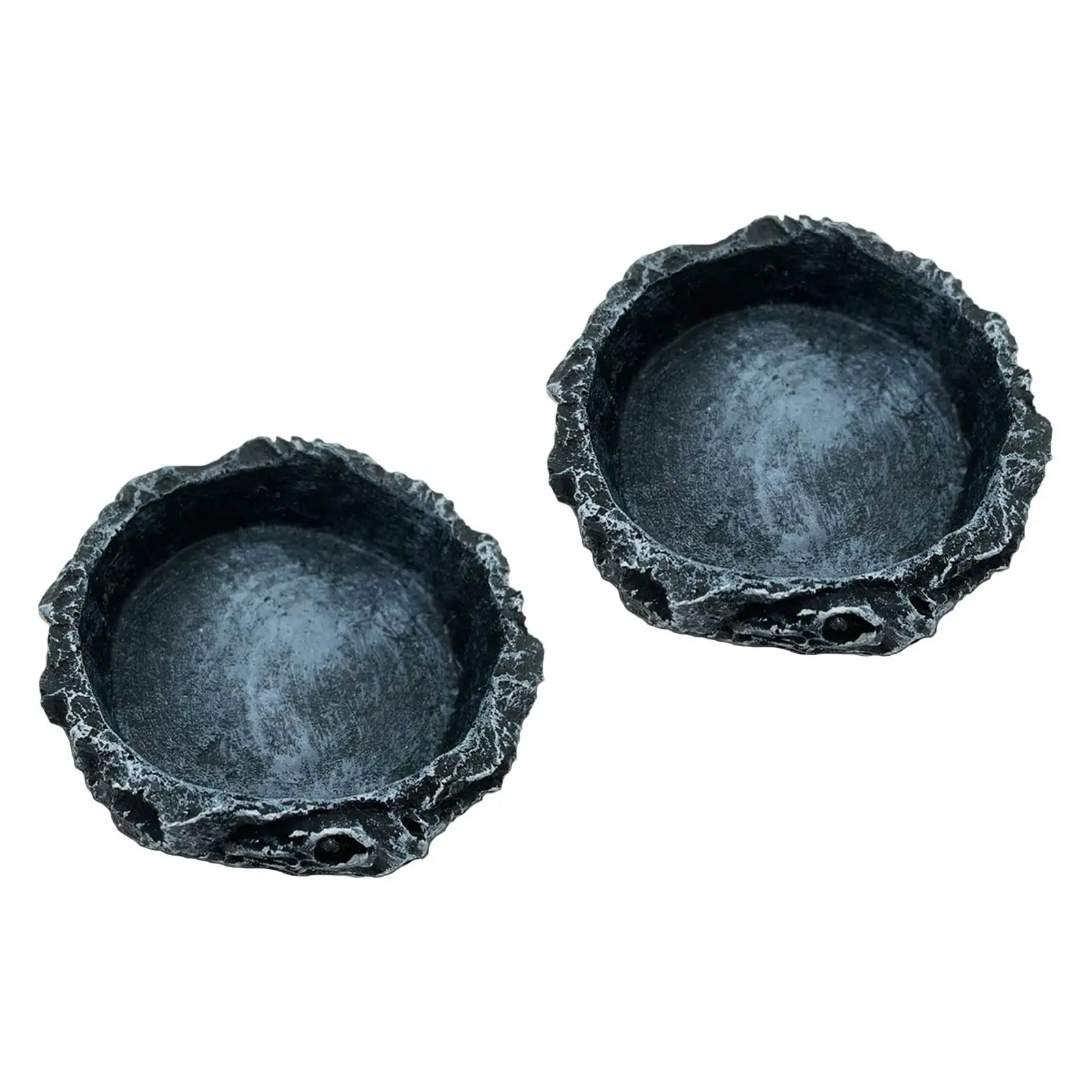 2 Pieces Reptile Water Food Bowls, Reptile Feeding Dish Shallow Water Dish for Leopard Gecko, Bearded Dragon, Scorpion