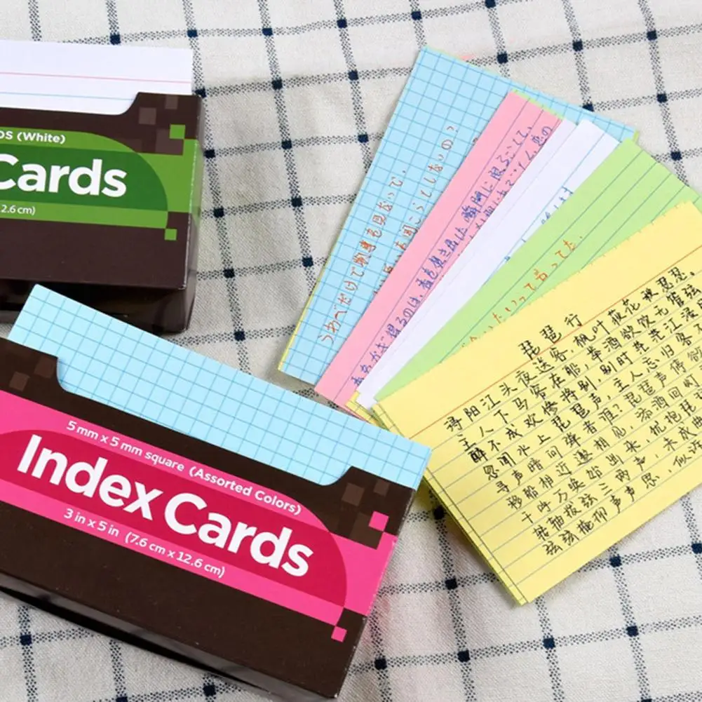 Lightweight 1 Set Great Assorted Color Study Index Card Practical Neon Index Cards Multifunctional   for School