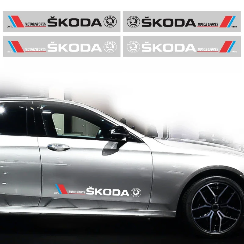 

Car logo side door flower modification sticker For Skoda Octavia MK2 MK3 2 3 A7 Fabia Karoq Kodiaq Superb Rapid Kamiq Scala Yeti