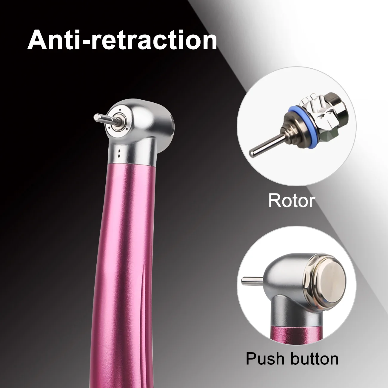 Colorful High Speed Handpiece Air Turbine B2 M4 Ceramic Bearing Single Water Spray Standard Head Push Button Handpiece
