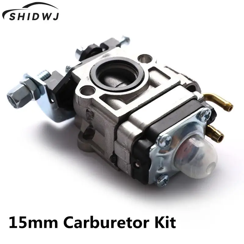 1PC 15mm Carburetor Kit For Brushcutter 43cc 49cc 52cc Strimmer Cutter Chainsaw Carb