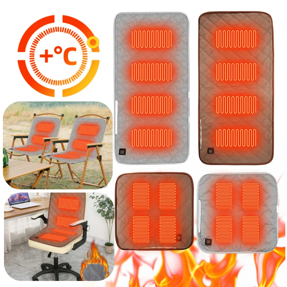 

Electric Heated Seat Cushion USB Power Winter Warm Seat Pad 3 Levels Outdoor Camping Seat Cushion for Park Stadium Car Travel