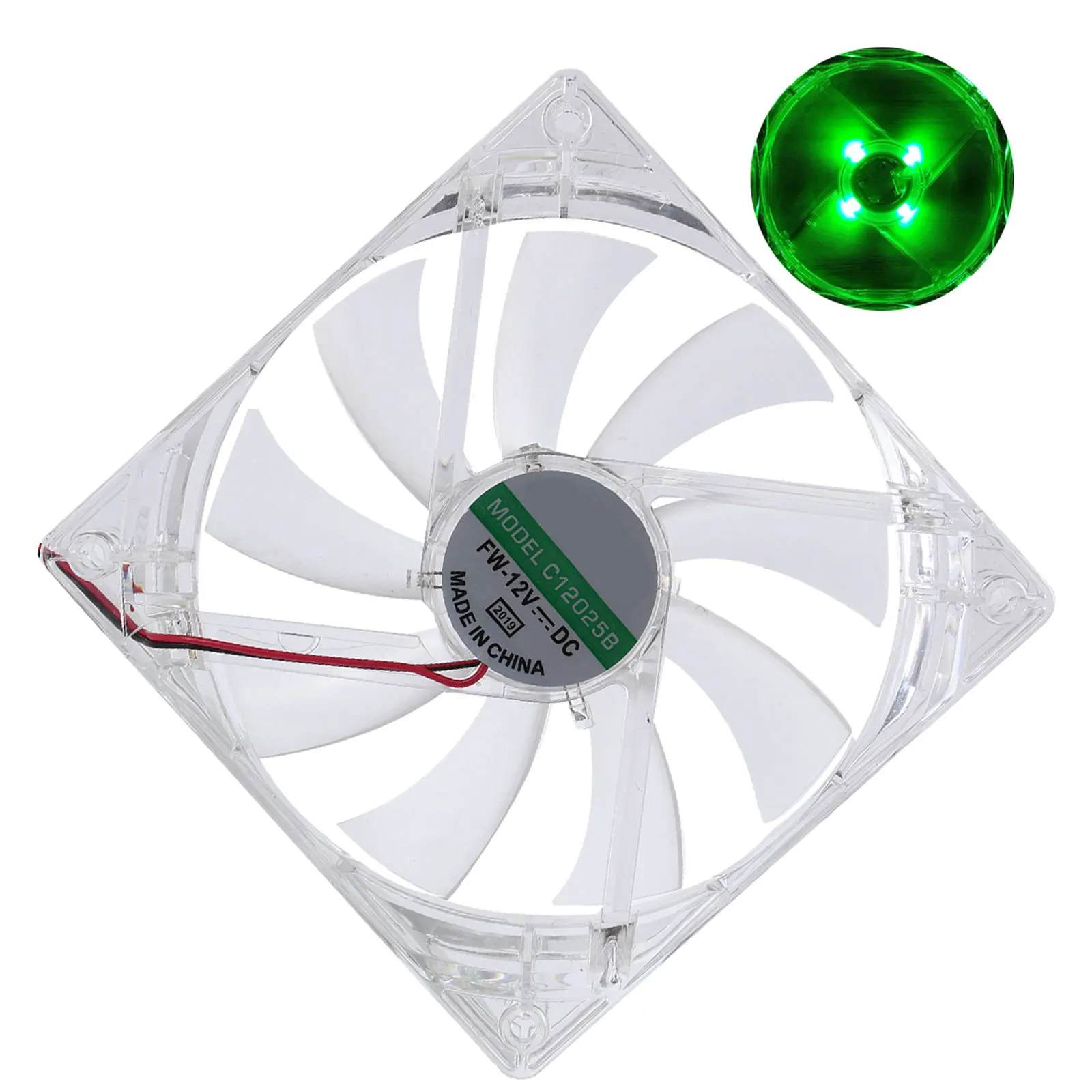 

12Cm Transparent LED CPU Fan Cooling Radiator for Computer Silent Heat Dissipator Efficient Thermal Performance Stylish Light