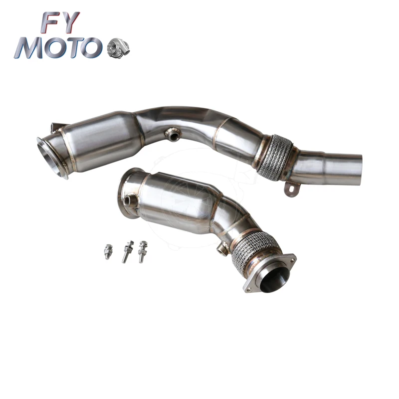 Exhaust downpipe for BMW S55 M3 M4 F80 F82 M2C M PERFORMANCE 2014+ with 200 cell catalytic converter