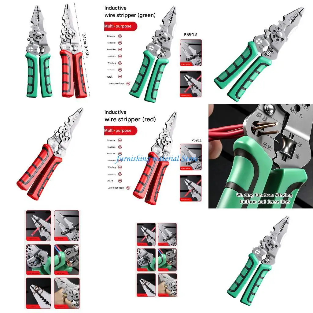 

Y5GD Ergonomic Handle Electrical Tool with None Contact Detection Wire Stripping and Cutting Capabilities Ergonomic Handle