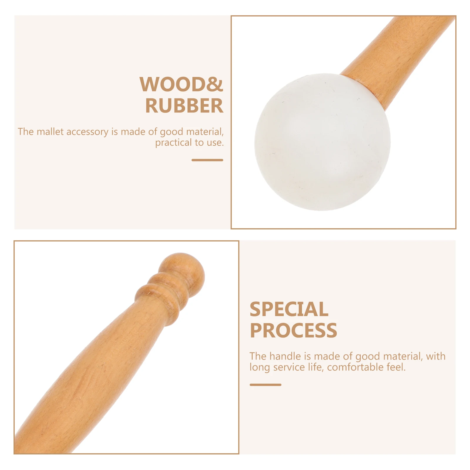 

Wooden Buddha Sound Bowl Rubber Knocking Stick Mallet Singing Striker Accessory