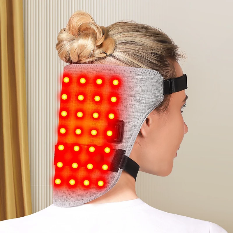 

Массажер для шеи с красным светом и подогревом, облегчение боли, терапия усталости шейных позвонков, регулируемый массажер для здоровья, грелка для шеи