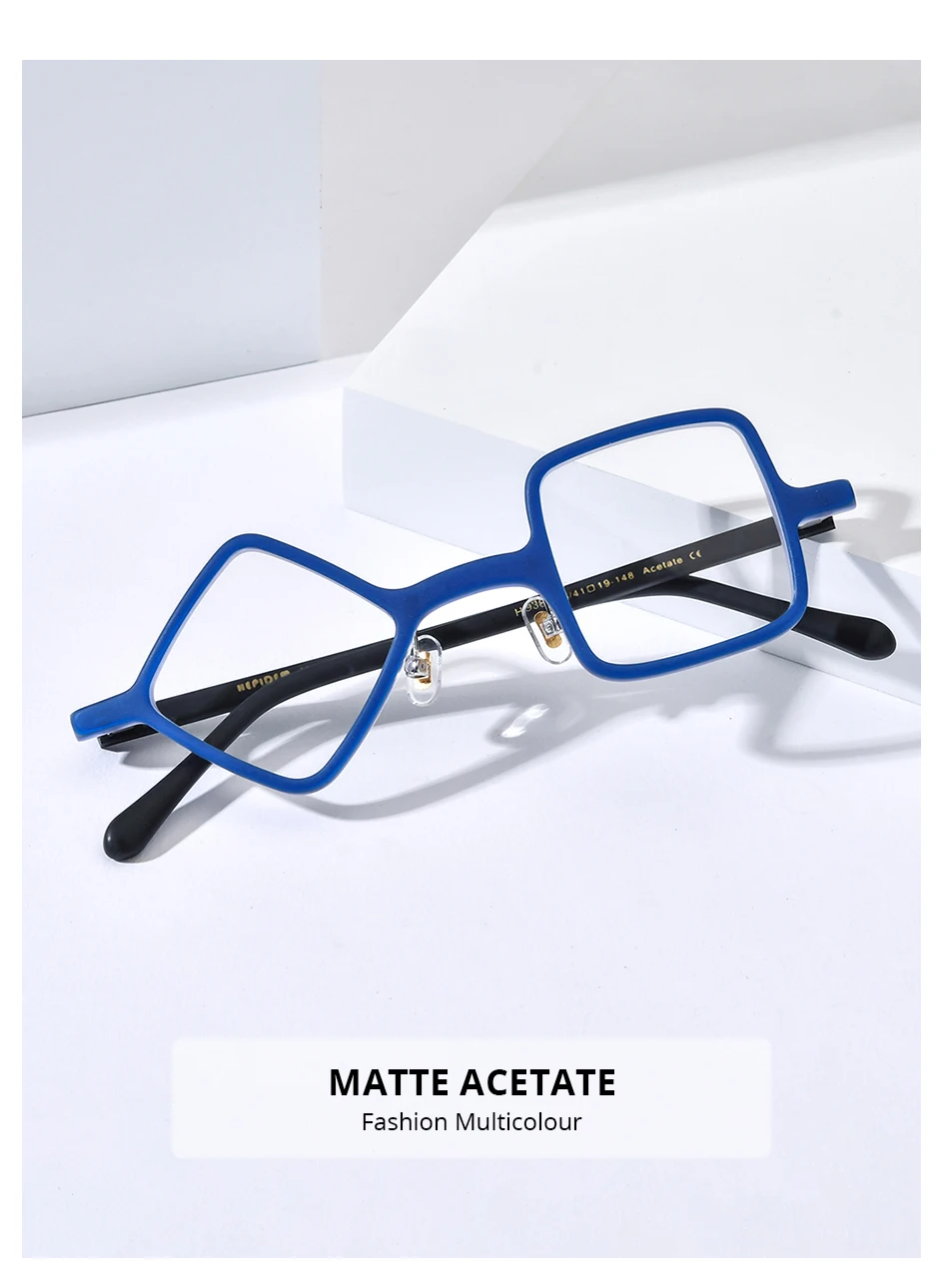 HEPIDEM Acetat-Brillen, Herren, Retro, rund, quadratisch, rhombisch, Brillengestell, Damen, Nerd, Vintage, japanische Brillen, 9386 – Detail 15