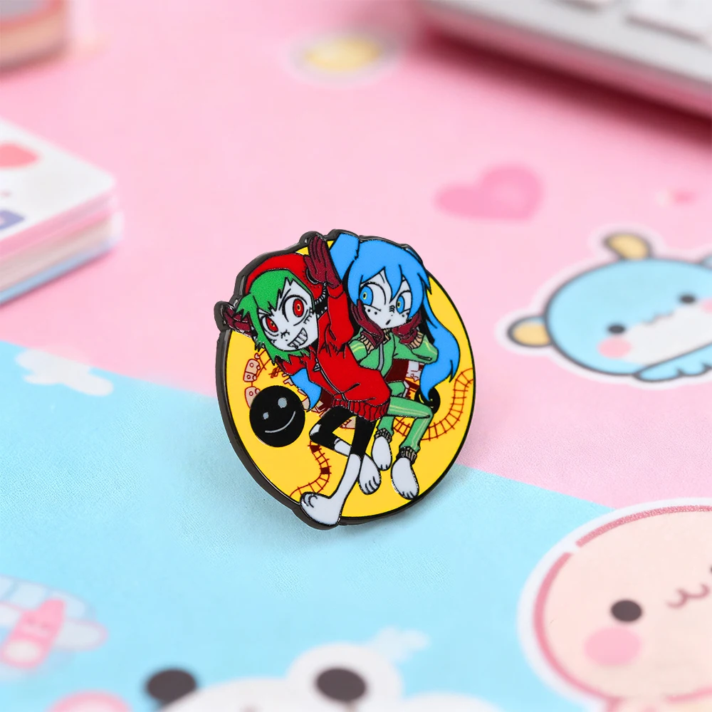 Band-Album-MV-Thema Emaille-Pins mit den Figuren Gumi und der Sängerin, Broschen für Rucksäcke, Hüte, Abzeichen, Accessoires, Fan-Geschenke – Detail 9