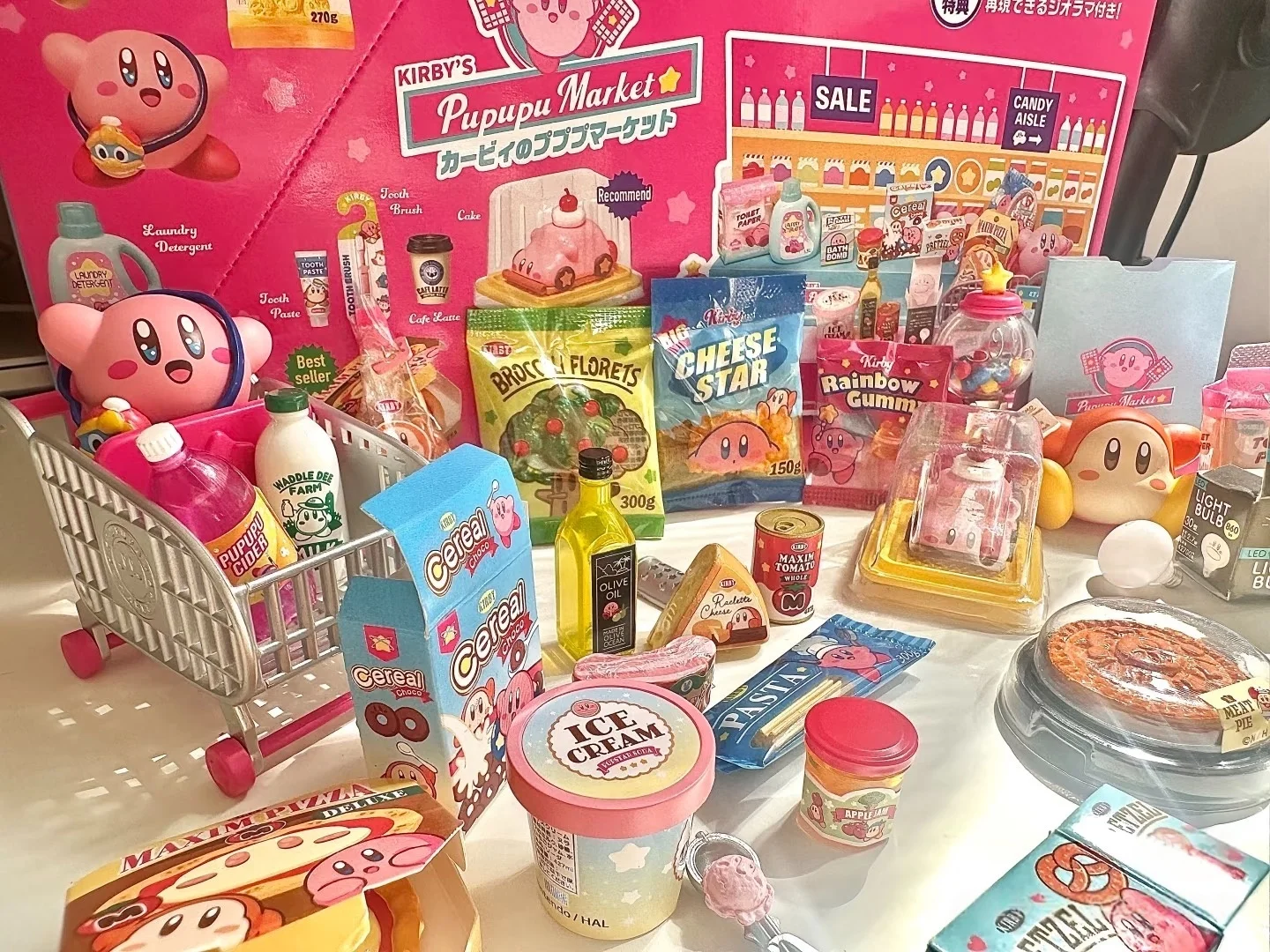 Re-ment Original Kirby caja misteriosa Kawaii lindo Anime PUPUPU tienda de mercado figura caja ciega juguetes muñeca artículos en miniatura regalo