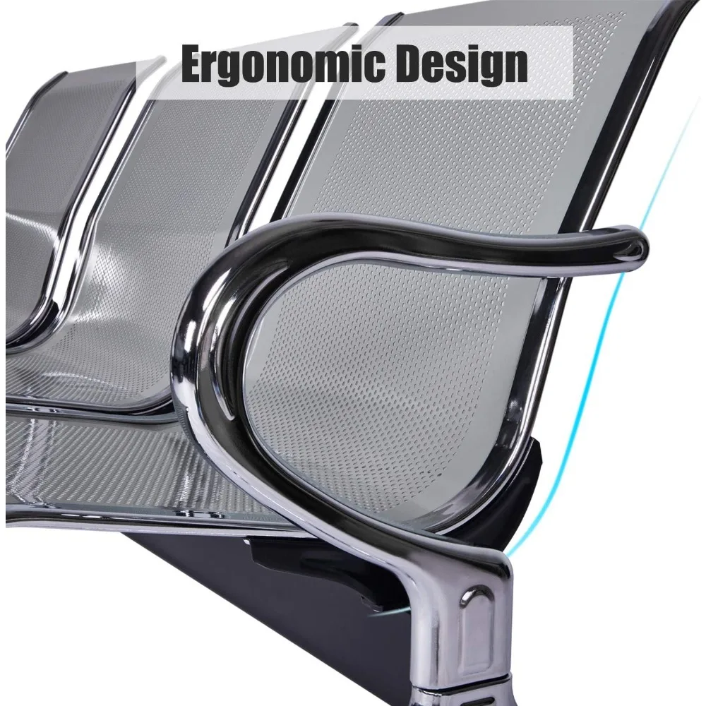 Cómodo banco de sala de espera de 3 asientos para áreas de aeropuerto, hospitales, bancos, salones y conferencias