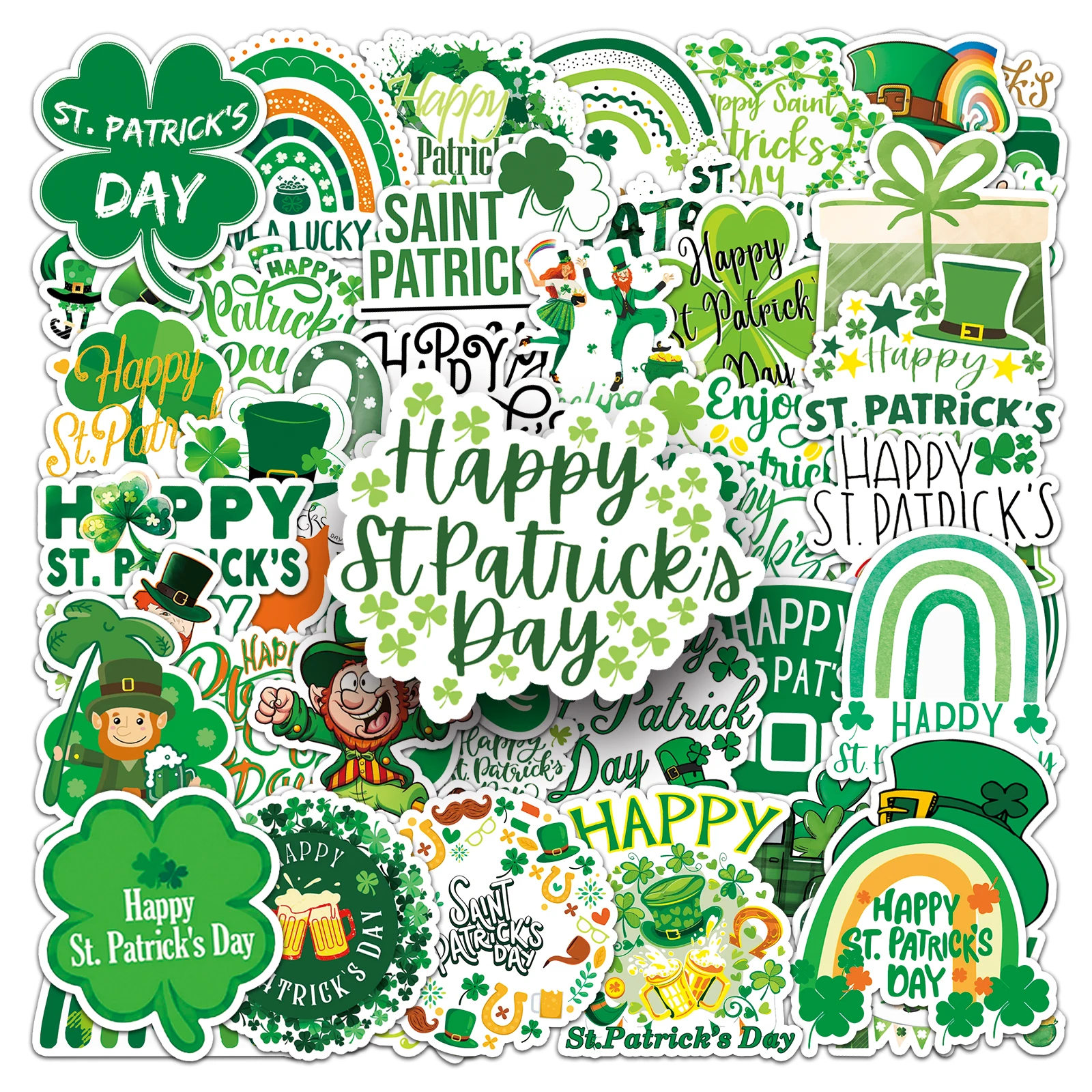 

50 Cartoon Cute St. Patrick's Day Graffiti Stickers Suitcase Laptop Guitar Skateboard Personalized Decoration Stickers