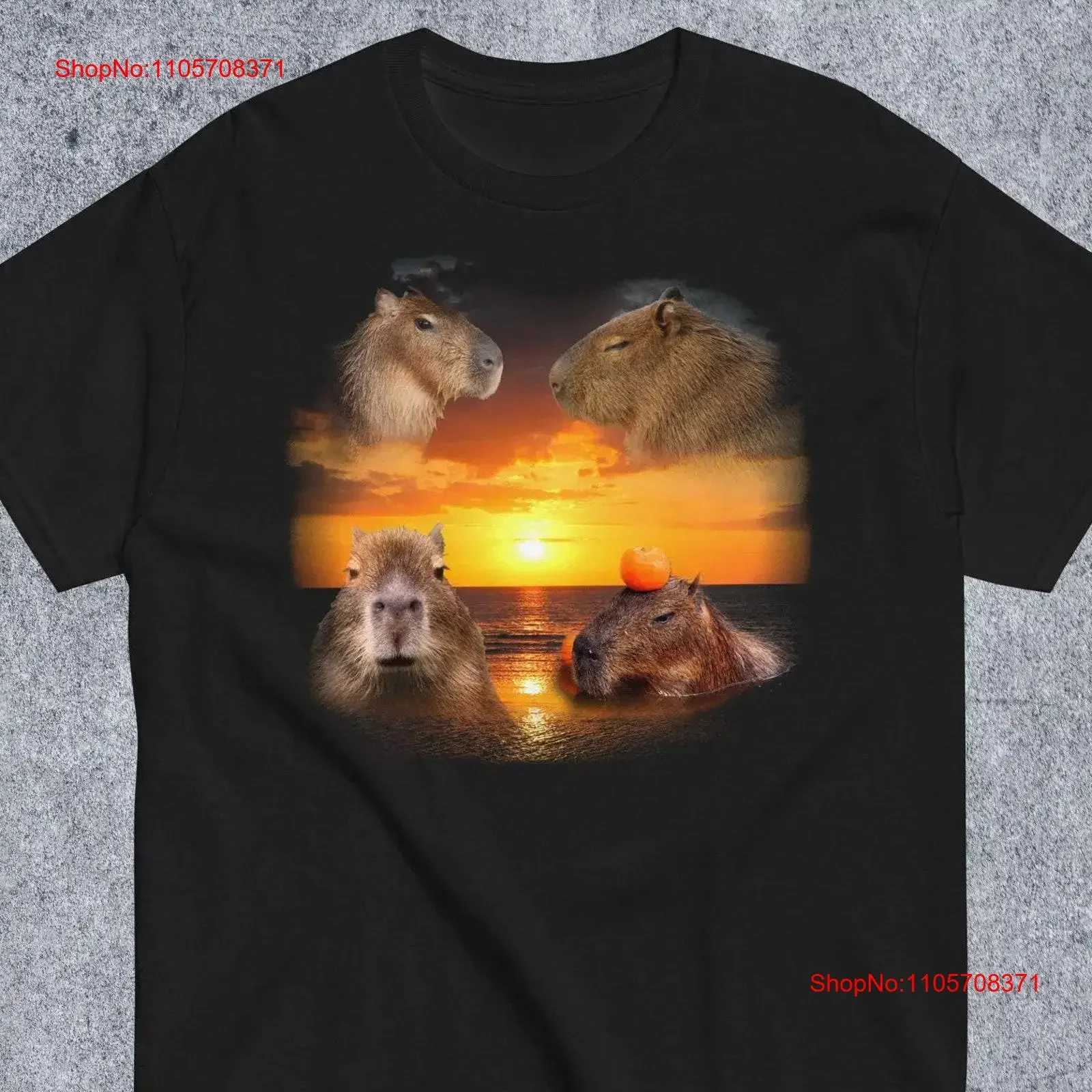 Four Capybaras Retro T shirts Vintage Capybara SunseT Shirt Rodent Capy Stupid Silly s Funny Ironic vintage Washed