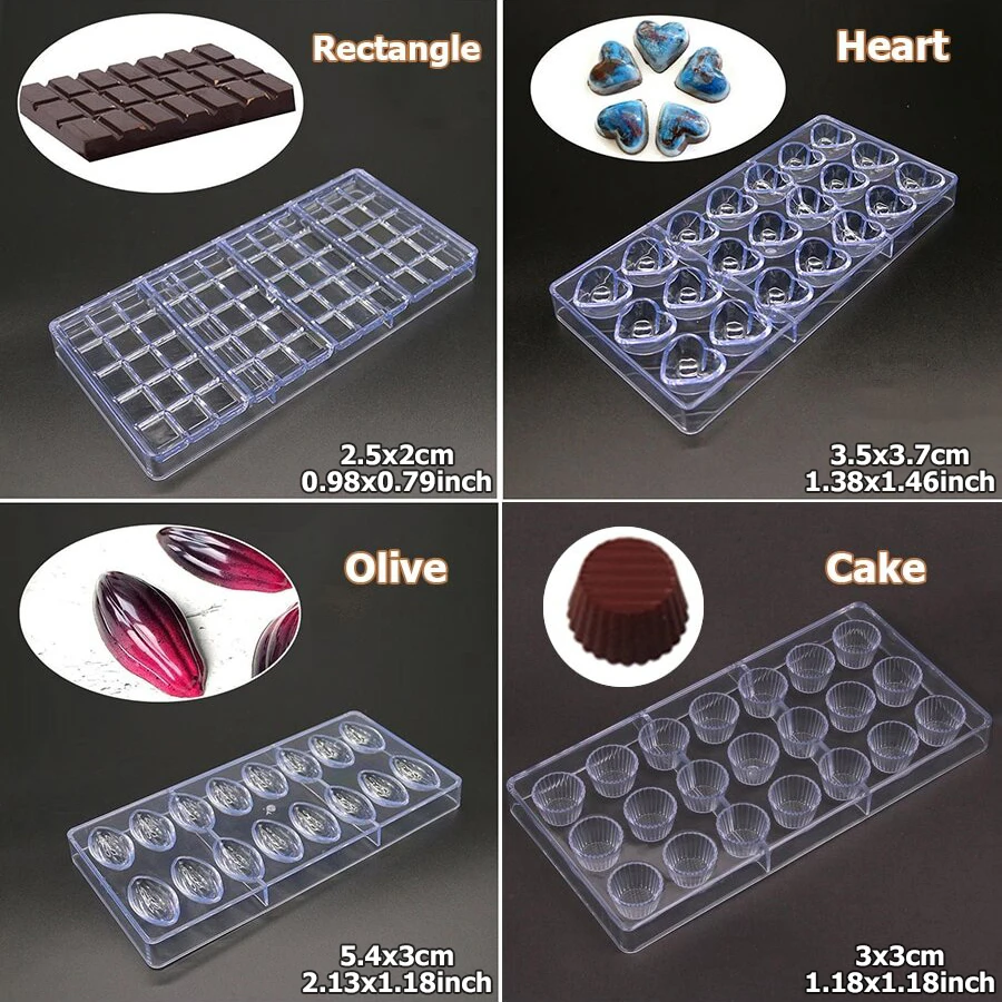24 stili disponibili Stampo per cioccolato in plastica Creativo Cuore di rosa Diamante Forma di torta Cucina Stampo per dolci per uso alimentare per uso domestico
