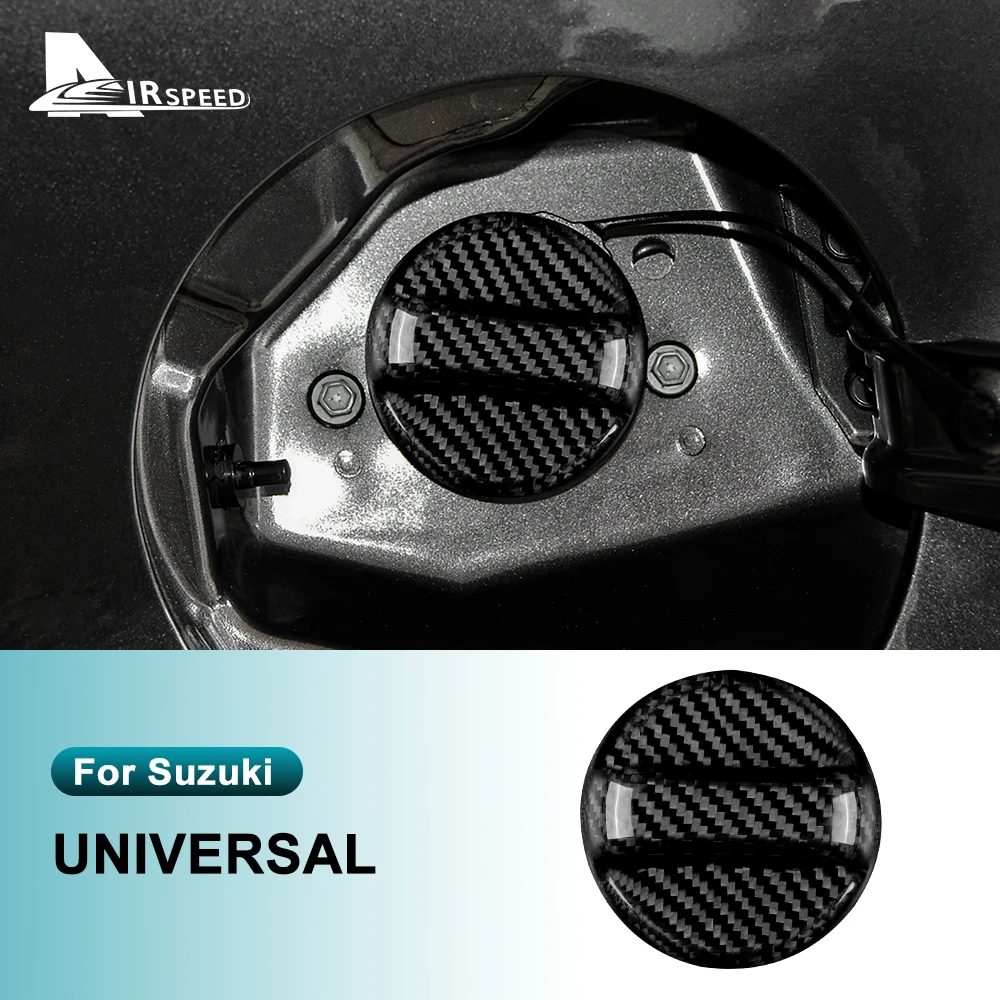 Real Hard Carbon Fiber Sticker For Suzuki Swift Alto Ignis S-Cross Alivio Kizashi Car Fuel Tank Cap Universal Trim Accessories