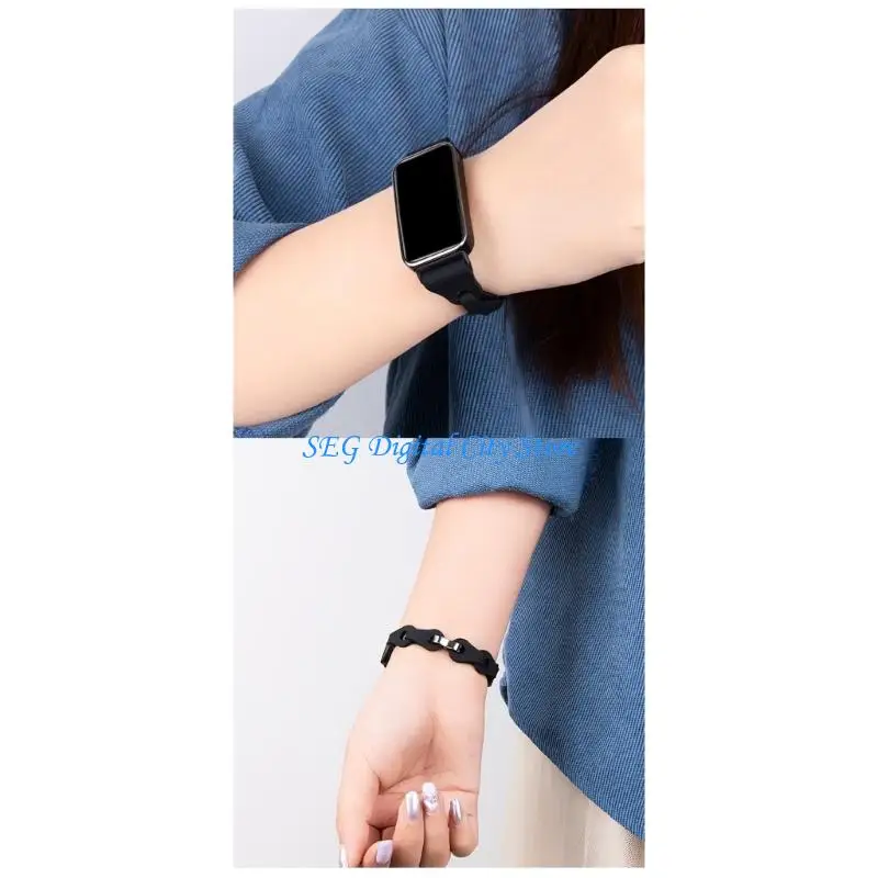 

U75B Decorative Chain Link Breathable Wristband Straps for Band 8/9/10 Bracelets