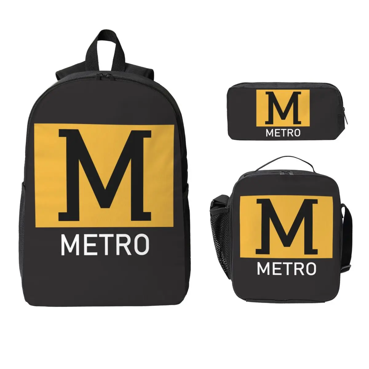 

Tyne And Wear Metro Backpack Boys Girls BookBag School Bag Computer Shoulder Bags 3ps Insulated Lunch Bag Pencil Case