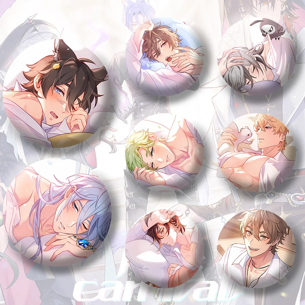 

Cartoon Anime Game Nu: Carnival Eiden Yakumo Olivine Kuya Blade Metal Badge Button Brooch Pin Cosplay Cute keychains fans Gifts