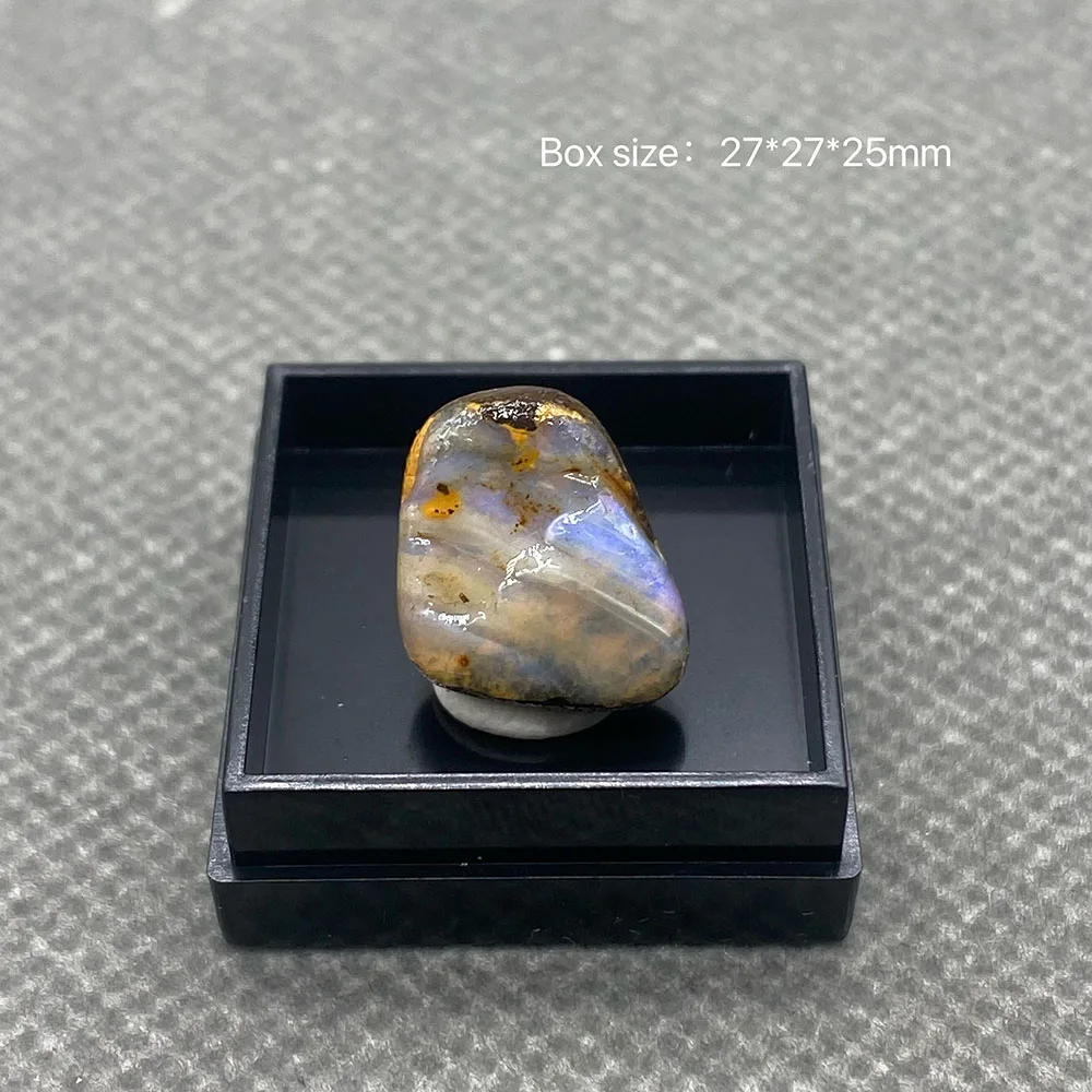 100% natural rare Australian iron opal (photographed in wet water state) gem mineral specimen quartz gemstones box size ：2.5cm