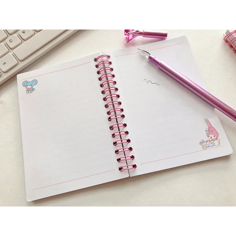 Hello Kitty A6 Cute Spiral Book Coil Notebook Mini Loose-leaf Hand Book Student Portable Notebook Ring Binder Kawaii Supplies