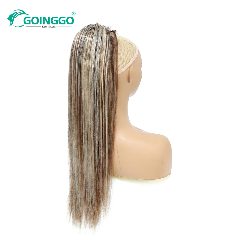 Goinggo Straight Drawstring Ponytail Clip In Ponytail Extension For Women Brazilian 100% Remy Human Hair Pony Tail 14-28Inch