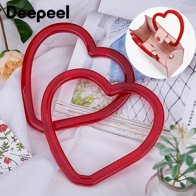

1/3 пары красных сумок в форме сердца Deepeel, ручные смоляные кольца, ручки, пряжки, сделай сам, рамка для кошелька, декор, ручка, детали сумки, аксессуары