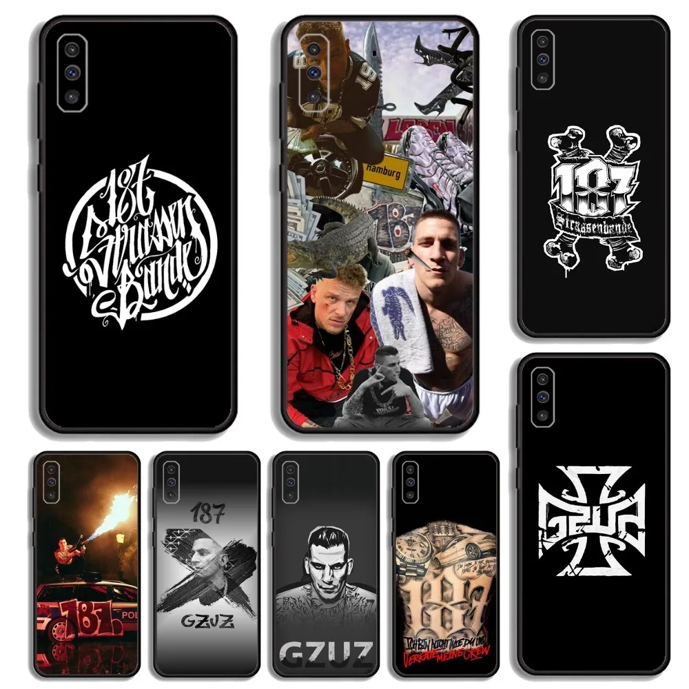 GZUZ 187 Strassenbande Rapper Phone Case For Samsung S23,23,22,30,21,10,9,Note20 Ultra,Lite,Ultra,5G,Plus,FE,Black Soft Case