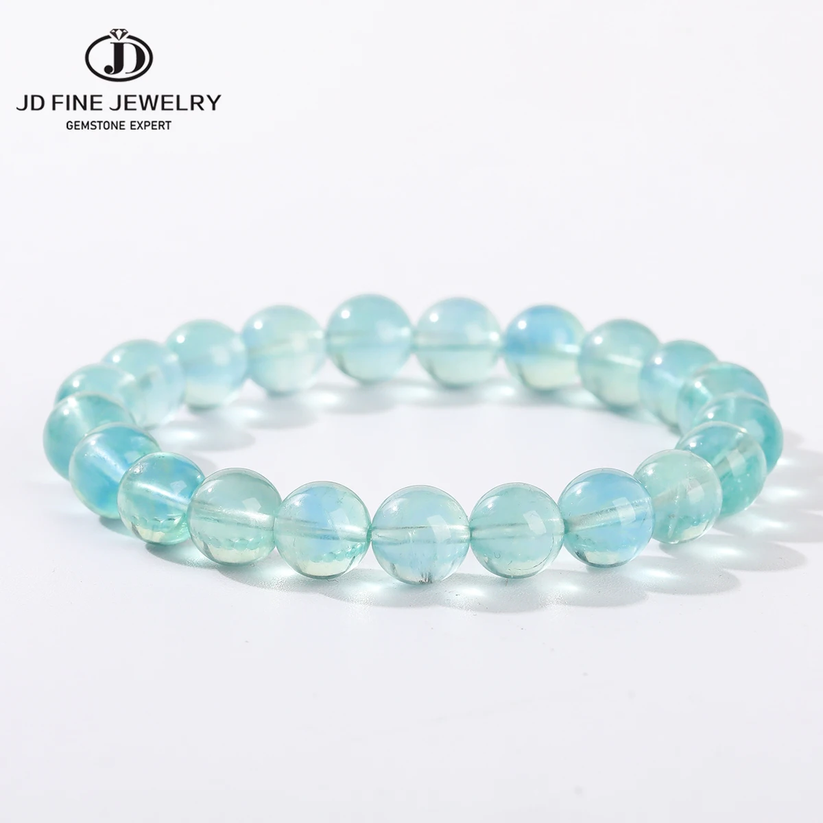 

JD натуральный камень синий зеленый флюорит целебные браслеты для женщин натуральный Рейки кристалл эластичные браслеты подруга вечерние украшения