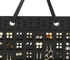 

Wall Mounted Jewelry Display Organizer Bag Vertical Earring Necklace Bracelet Organizer Bag Sticky Stick On Wall Color