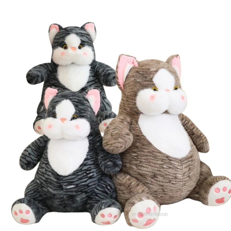 Simulation 60cm Stuffed Animals Flower Cat Super Soft Kitty Dolls Baby Comfort Toys Girls Boys Birthday Christmas Gifts Pillow