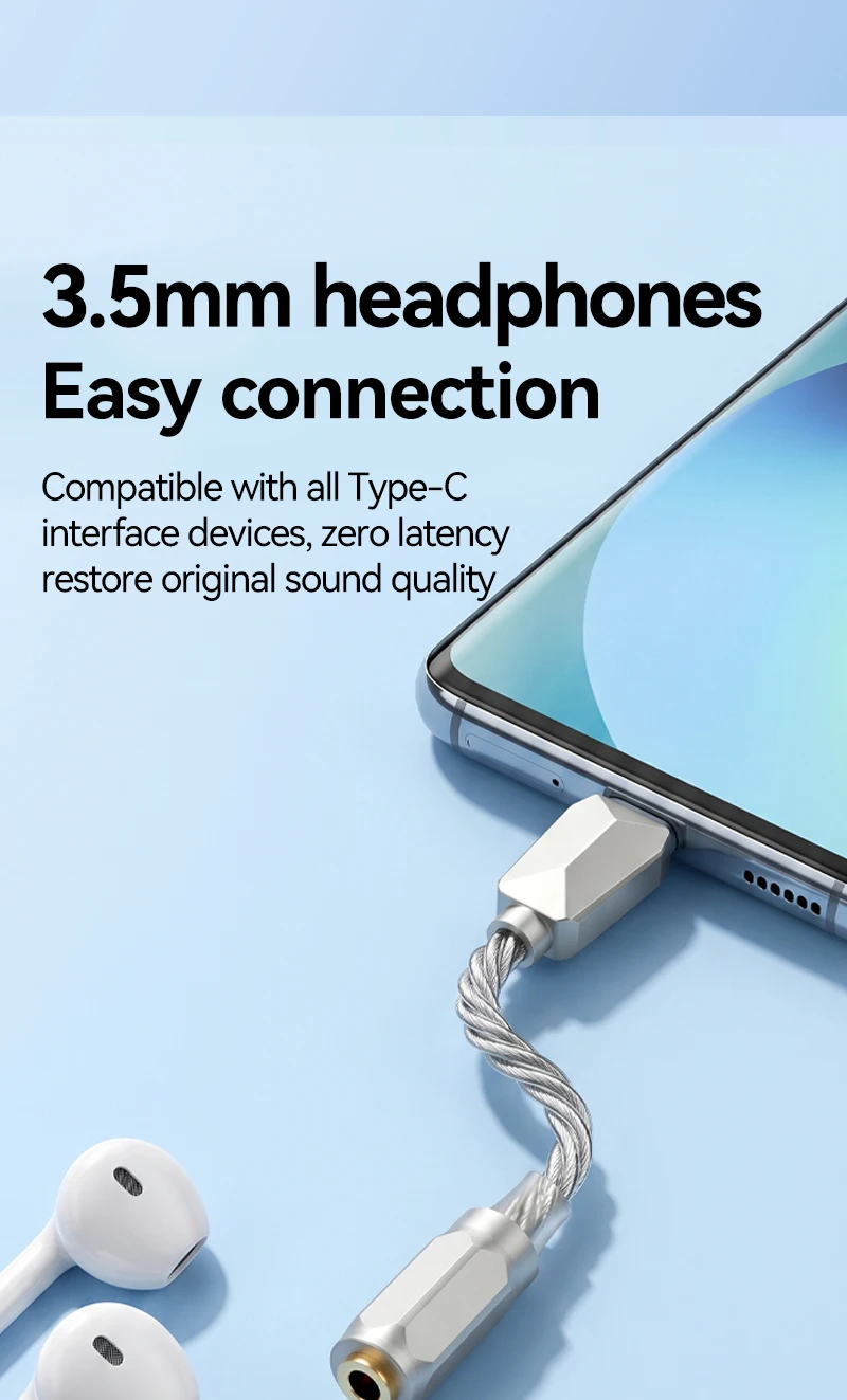 USB C DAC Type-C to 3.5mm Headphoner Amplifier 32Bit 384KHz Dongle DAC KT02H20 HIFI Audio Decoding Adapter Amp