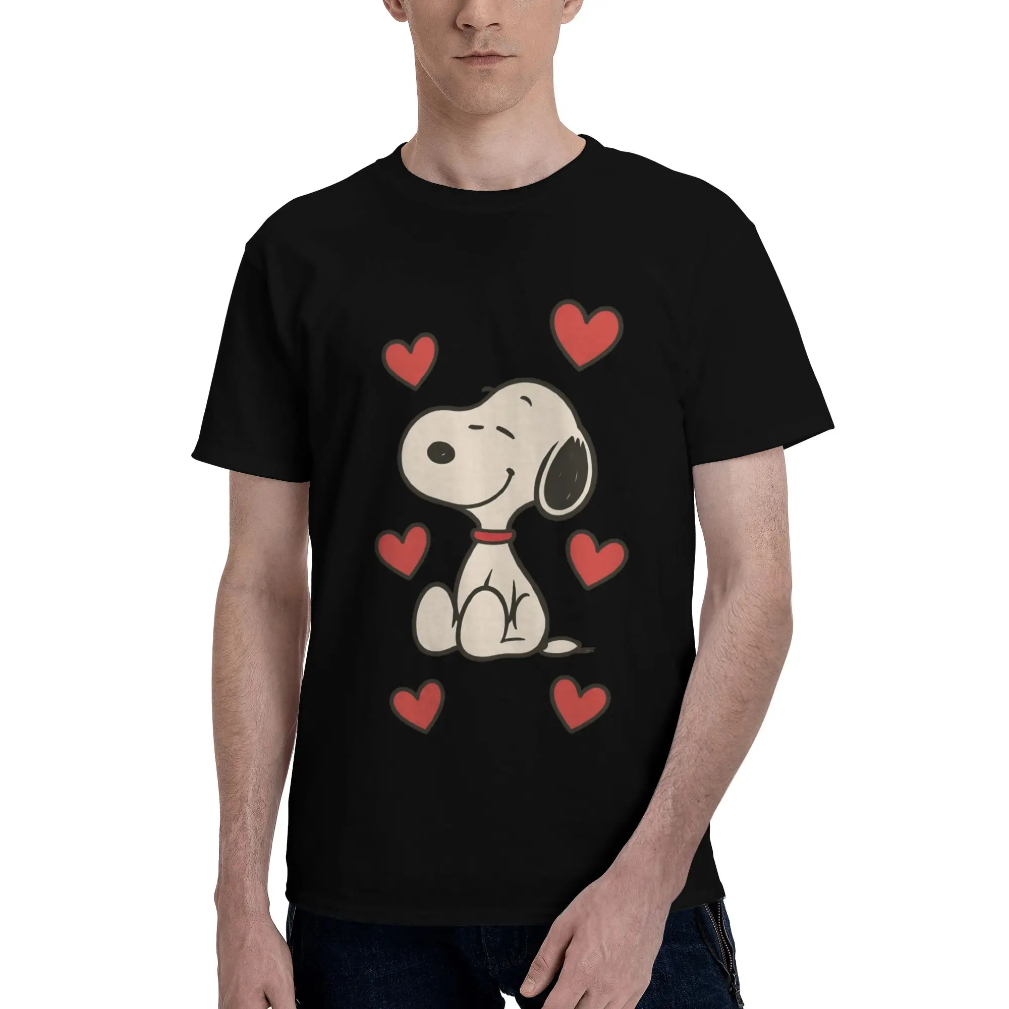 

Custom Classic S-snoopies T Shirt Men Short Sleeve Manga T-shirts Casual Tee Tops 100% Cotton Slim Fit Tshirt Gift