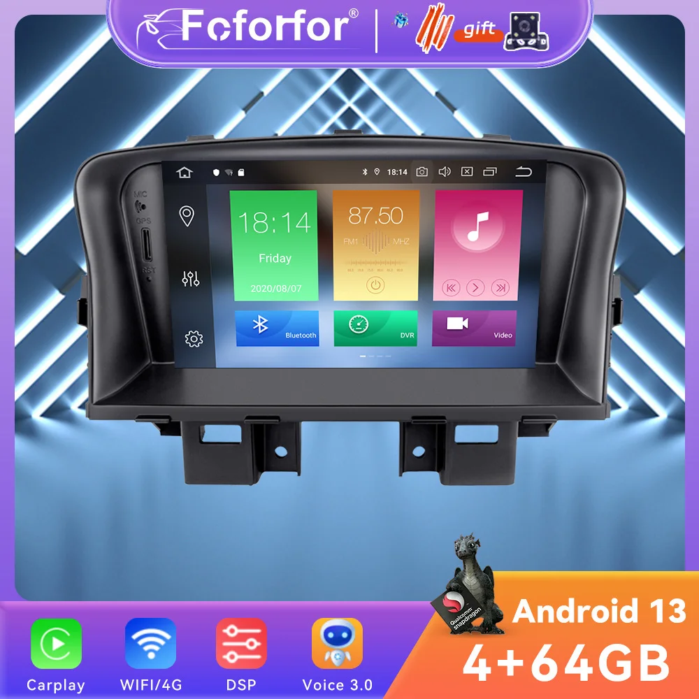 128G Android 13.0 For Chevrolet CRUZE 2008-2012 Car GPS Navigation Radio Player Car Multimedia Player Head Unit Tape Recorder