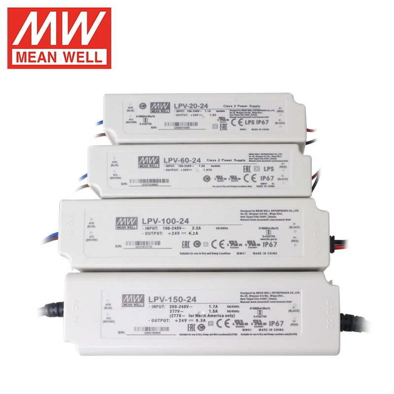 MEAN WELL LPV-60-12 5V 12V 15V 24V 36V 48V Meanwell 20W 35W 60W 100W 150W alimentatore a commutazione Driver LED a uscita singola