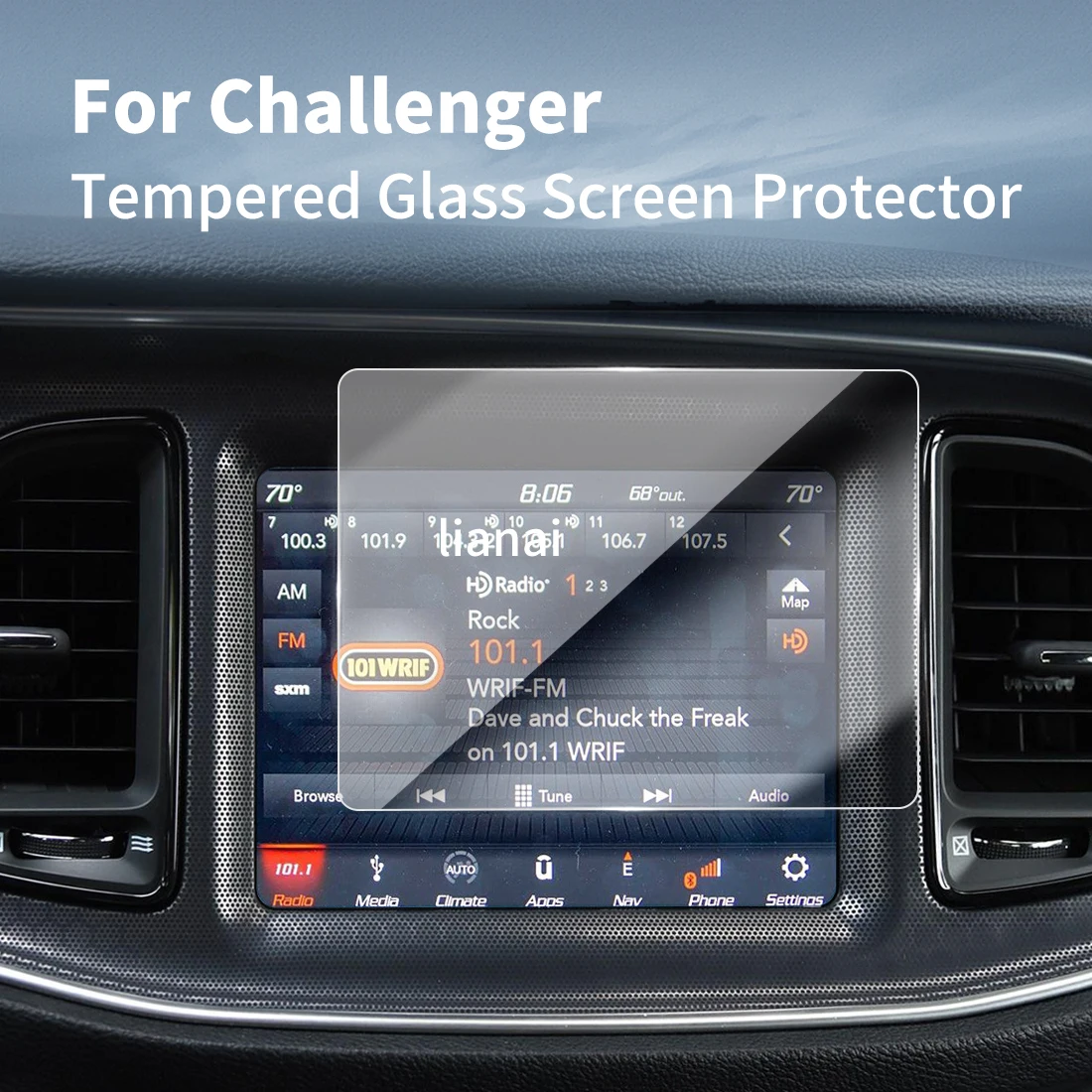 Carplay Screen Protector Tempered Glass Protective Film Navigator Aut Car Stickers Accessories For24 dodge Challenger