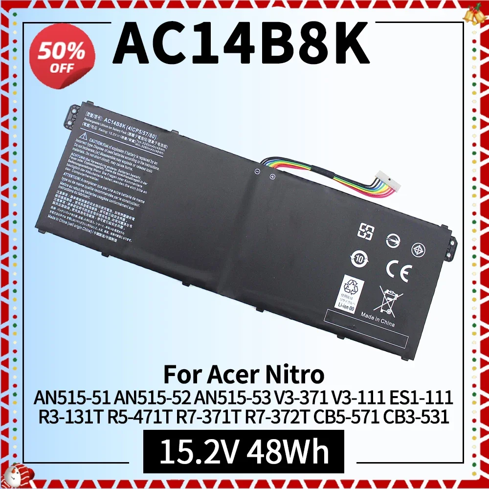 

AC14B8K Laptop Battery for Acer Predator Helios Nitro 5 N17C1 AN515 PH315-51 PH315-52 G3-571 G3-572 N18Q13 AN515-53 AN515-54