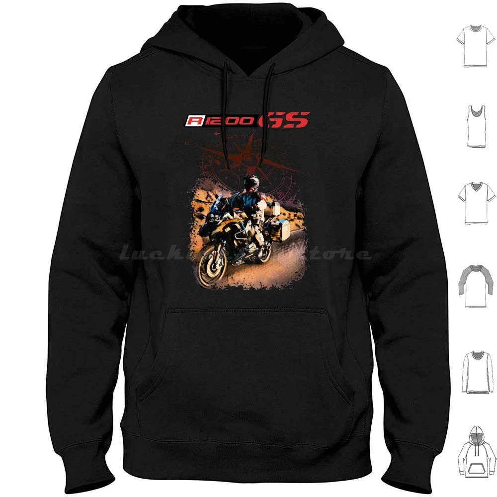 R1200 Gs Hoodie cotton Long Sleeve Motorcycles Big Trail Moto Motorbike Adventure Bikers Motoarte Motorsport Tie Dye 2020