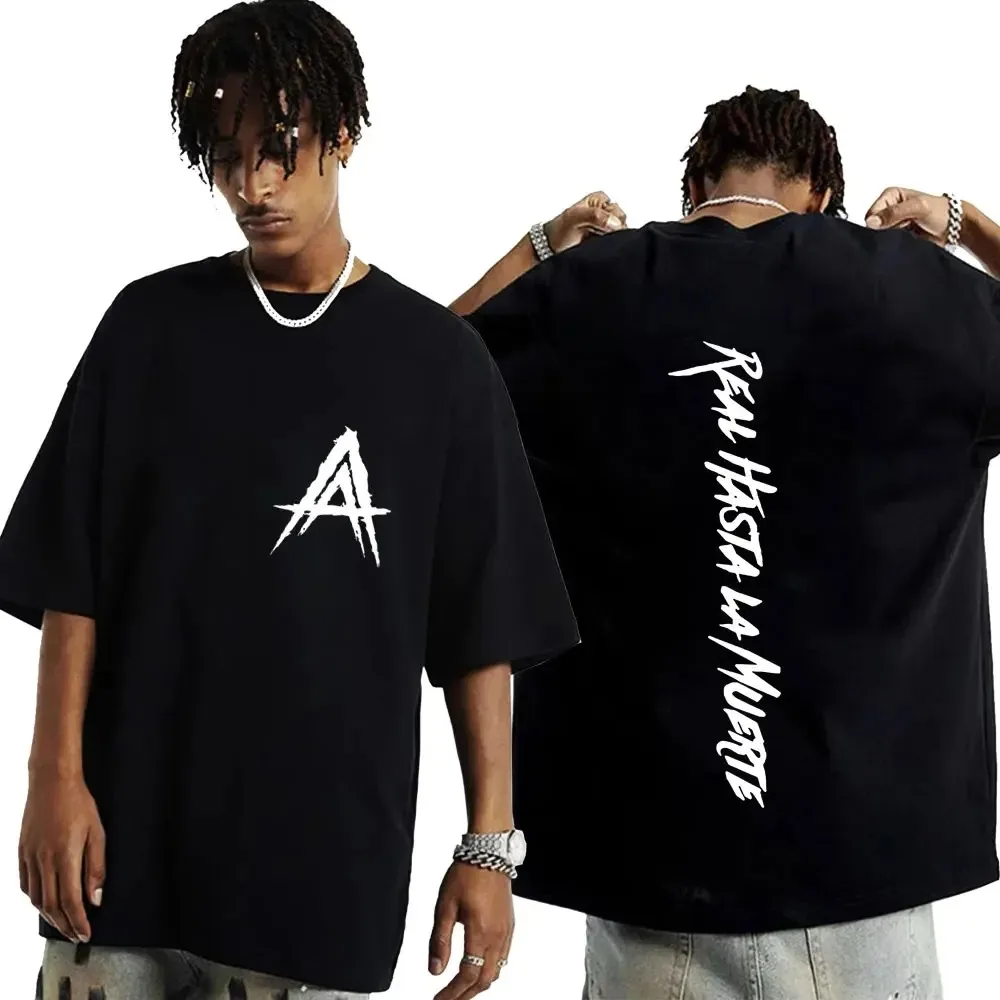 2024 Rapper Anuel AA Real Hasta La Muerte Print T-shirt Hip Hop Oversized Short Sleeve T Shirt Men Women Fashion Cotton T Shirts